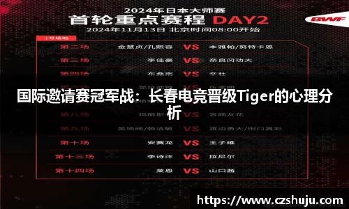 国际邀请赛冠军战：长春电竞晋级Tiger的心理分析